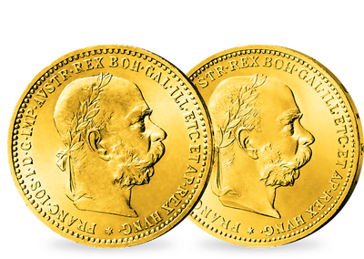 Die ersten Goldkronen Österreichs − 2er-Set Franz Joseph 10, 20 Kronen 1892-1906 