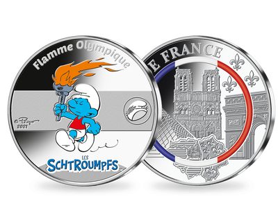 Le set de frappes en argent véritable « Flamme olympique et Île de France » 