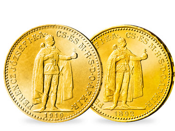 2er-Set Ungarn 10 und 20 Kronen 1892-1916 Franz Joseph					