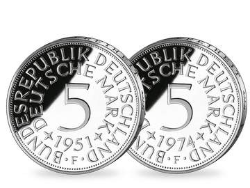 5-DM-Silber-Kursmünzen von 1951 und 1974!
