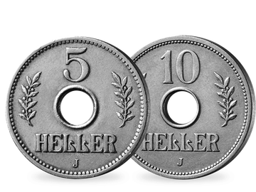 2er-Set Deutsch-Ostafrika 5 und 10 Heller 1908-1914