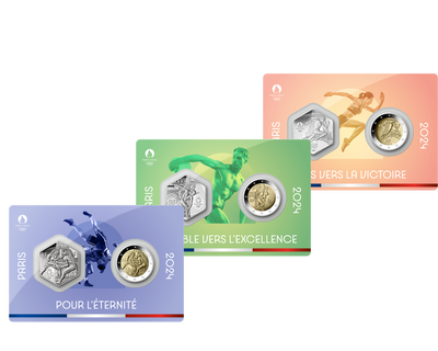 Le set des cartelettes exclusives des monnaies officielles 10€ argent et 2€ - 2024
