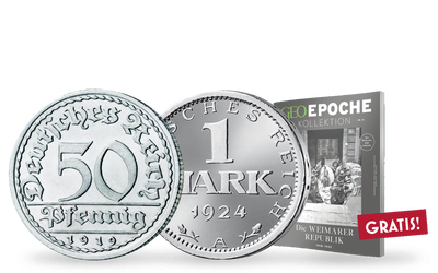 Die ersten 50 Pfennig und 1 Mark der Weimarer Republik + GeoEpoche