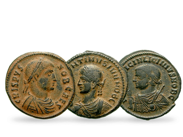 3er-Set Römisches Reich Folles Crispus, Konstantin II., Licinius II.