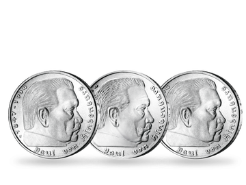 3er-Set 2 und 5 Reichsmark Paul von Hindenburg 
