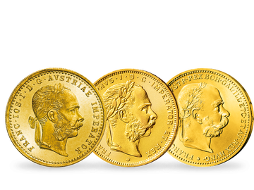 3er-Set Österreich Goldmünzen 1870-1914 Franz Joseph I.