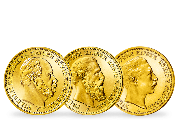 Die letzten deutschen Kaiser auf edlen Goldmünzen