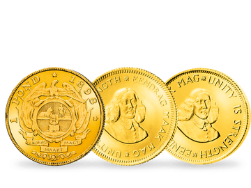 Historische Gold-Rand- und Gold-Pfund-Münzen aus Südafrika