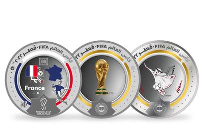 Set inédit de la coupe du Monde de la FIFA Qatar 2022™ «France + Trophée + Mascotte»