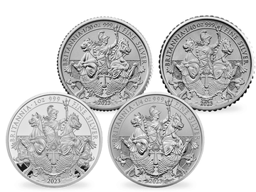 Exklusiv! Silber Britannia Fractional Set 2023 mit König Charles III.