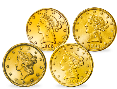 Das Gold des „Wilden Westens“ - USA 1-10 Dollar 1840-1908