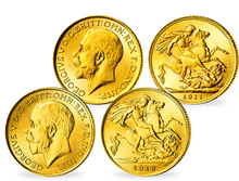 Die einzigen Gold-Sovereigns von König Georg V.