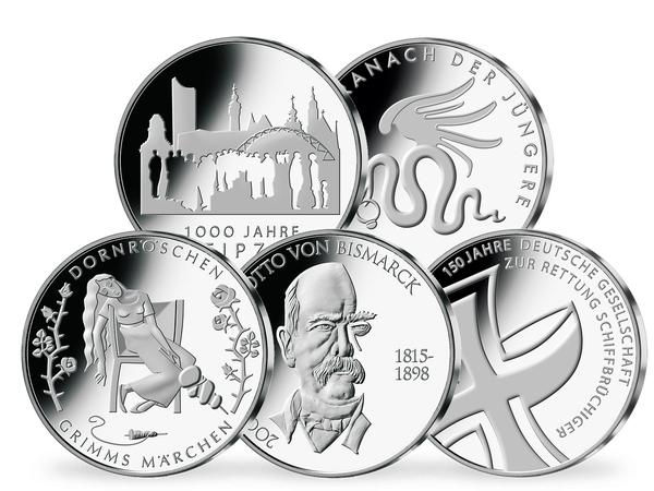 In den Prägequalitäten Polierte Platte (PP) und Stempelglanz (st): Die offiziellen deutschen 10-Euro-Münzen im Jahressatz 2015!