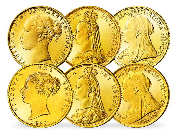 Die Sovereign Goldmünzen der englischen Königin Victoria