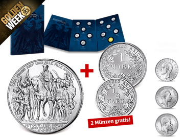 Wichtigste Silbermünzen des Kaiserreichs – Start: 3 Mk Befreiungskriege