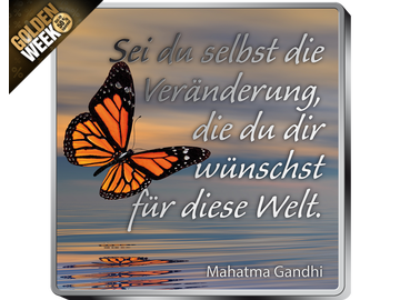 Weisheiten-Silberbarren „Sei du selbst die Veränderung – Gandhi“