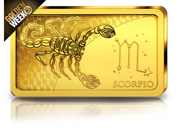 Sternzeichen-Gold-Barrenmünze: Skorpion