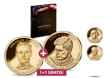 Die Präsidenten Dollars der USA - Start: 2 für 1: Lincoln + Kennedy