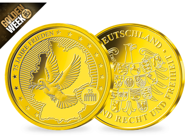 Die deutsche Jubiläumsprägung „75 Jahre Frieden“ aus massivem Gold!