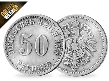 Original 50 Pfennig des Deutschen Reiches aus echtem Silber!