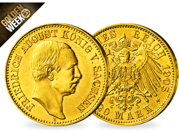 Die einzige 20-Mark-Goldmünze von Friedrich August III. von Sachsen!