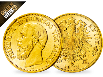 Deutsches Reich/Baden 20 Mark 1872-1873 Friedrich I.