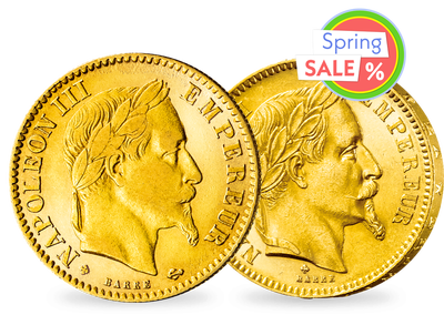 2er-Set Gold-Francs von Kaiser Napoleon III.