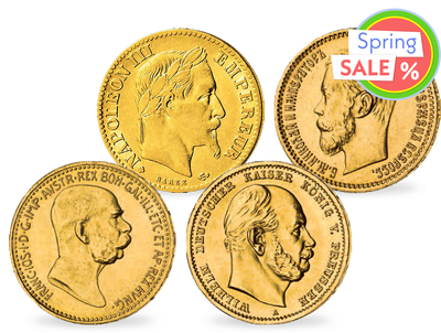 Original-Goldmünzen der 4 großen Kaiser Europas!