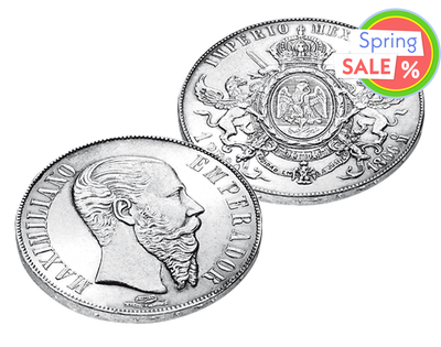 Die einzige Peso-Silbermünze von Kaiser Maximilian von Mexiko
