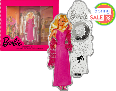 Shape-Münze ''I Love Barbie: Superstar Barbie'' aus reinstem Silber