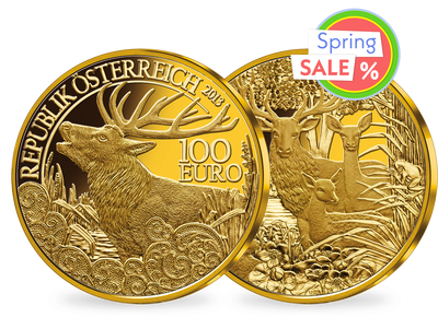 100-Euro-Goldmünze 2013 ''Der Rothirsch''