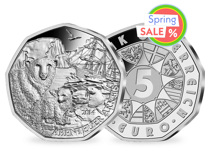 5-Euro-Silbermünze 2014 ''Abenteuer Arktis'' (hgh)