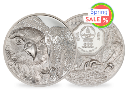 1-Unze-Silbermünze ''Mongolischer Falke''