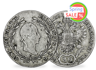 20 Kreuzer Silbermünze Franz I./II. - der einzige Doppelkaiser der Geschichte