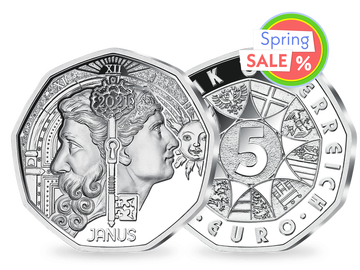 Österreichs 5-Euro-Neujahrsmünze aus Silber ''Janus'' 2021