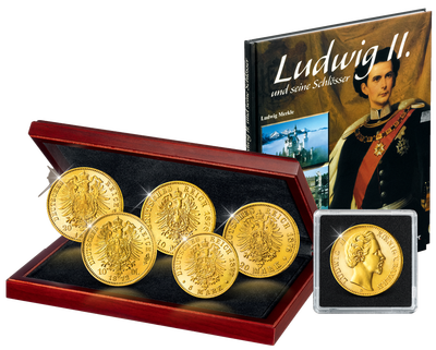Komplett-Set der Original-Goldmünzen »König Ludwig II.«