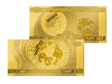 Gold-Münznote „Money of the World“, 10$ Solomon Island					