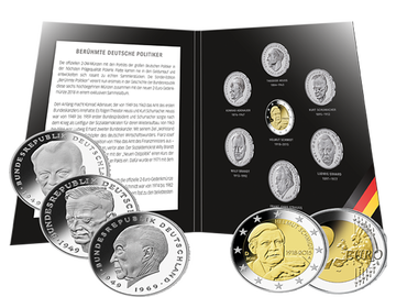 Berühmte deutsche Politiker – Die heimlichen Gedenkmünzen der Bundesrepublik Deutschland  – bankfrisch