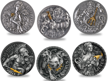 Götter und Helden des antiken Griechenlands auf Silber-Gedenkmünzen