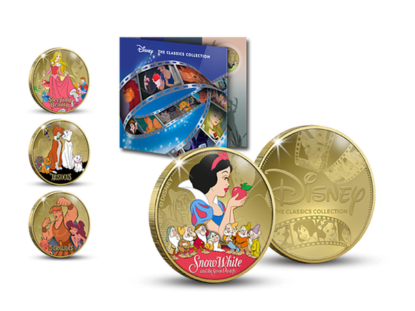„Disney Classics“ – die neue offizielle Kollektion vergoldeter und farbveredelter Gedenkprägungen – Startlieferung: „Schneewittchen“