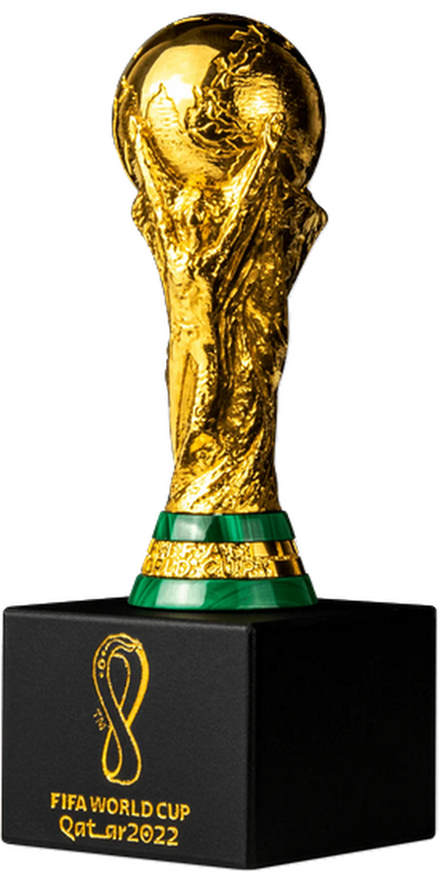 Réplique 3D de 5 onces en argent pur & dorée à l'or pur «Trophée», Qatar 2022™