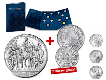 Wichtigste Silbermünzen des Kaiserreichs – Start: 3 Mk Befreiungskriege