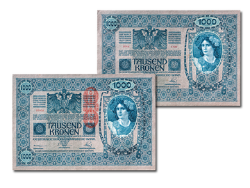 Österreich 1000 Kronen 1902 mit Stempel 
