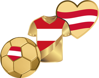 3er-Set Kleingold-Münzen ''Fußball in Österreich