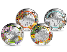3-Unzen-Silber-Ergänzungsprägungen zu den Jahreszeiten zur 5-Euro-Münze „Gemäßigte Zone“ mit brillanter Farbveredelung
