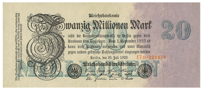 Echter Geldschein aus dem Inflationsjahr 1923