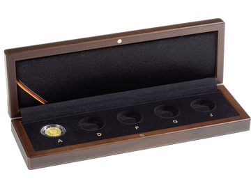 Edle Holz-Kassette für fünf 20-Euro-Goldmünzen
