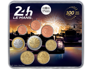 Frankreichs Kursmünzensatz 2023 „100. Jubiläum 24-h-Rennen von Le Mans“!