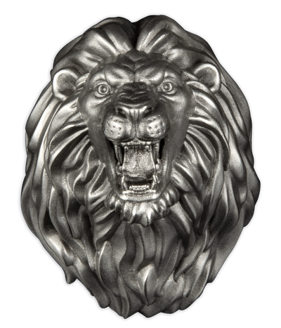 Monnaie 3D de 3 onces d'argent pur «Tête de Lion» 2023 