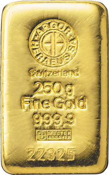 Der 250g-Goldbarren 